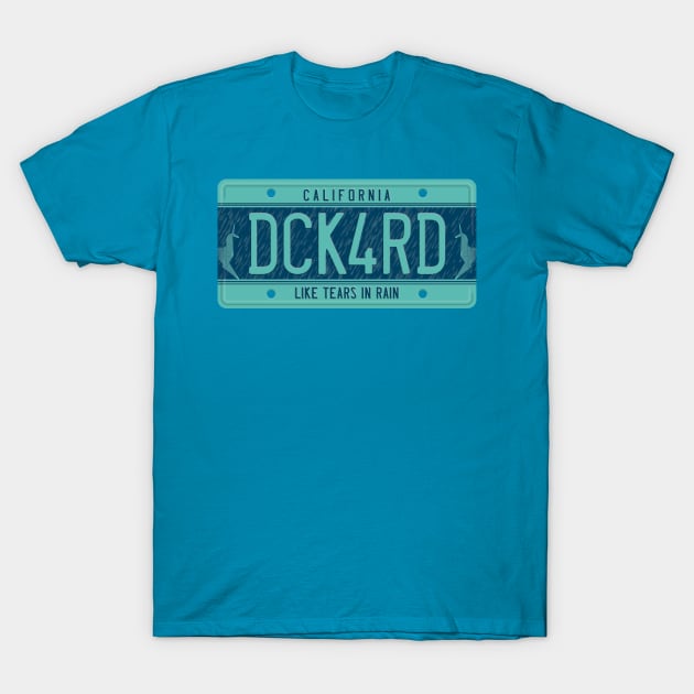 Deckard License Plate T-Shirt by DCLawrenceUK